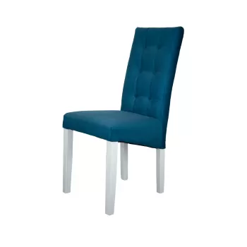 Scaun living TEO LUX, lemn alb, albastru, 46x46x97 cm imagine