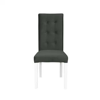 Scaun living TEO LUX, picioare lemn alb, stofa gri inchis, 46x46x97 cm imagine