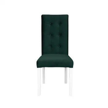 Scaun living TEO LUX, picioare lemn alb, stofa verde smarald, 46x46x97 cm imagine