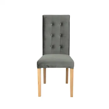 Scaun living TEO LUX, picioare lemn natur, stofa gri deschis, 46x46x97 cm imagine