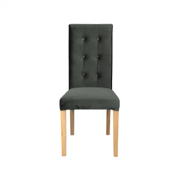 Scaun living TEO LUX, picioare lemn natur, stofa gri inchis, 46x46x97 cm imagine