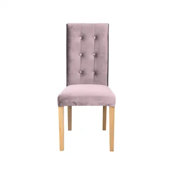 Scaun living TEO LUX, picioare lemn natur, stofa roz pudra, 46x46x97 cm imagine