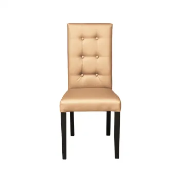 Scaun living TEO LUX, picioare lemn wenge, piele ecologica bej, 46x46x97 cm imagine