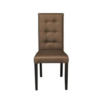 Scaun living TEO LUX, picioare lemn wenge, piele ecologica cappuccino, 46x46x97 cm imagine