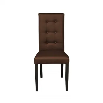 Scaun living TEO LUX, picioare lemn wenge, piele ecologica maro deschis, 46x46x97 cm imagine