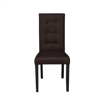 Scaun living TEO LUX, picioare lemn wenge, piele ecologica maro inchis, 46x46x97 cm imagine