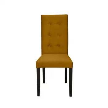 Scaun living TEO LUX, picioare lemn wenge, stofa galben, 46x46x97 cm imagine