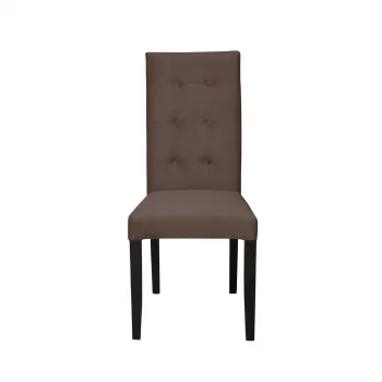 Scaun living TEO LUX, picioare lemn wenge, stofa maro, 46x46x97 cm imagine