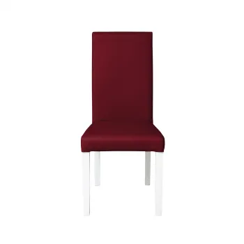 Scaun living TEO, picioare lemn alb, piele ecologica bordo, 46x46x97 cm imagine