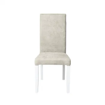 Scaun living TEO, picioare lemn alb, stofa crem, 46x57x98 cm imagine