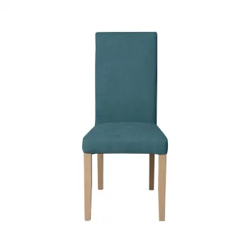 Scaun living TEO, picioare lemn natur, stofa turcoaz, 46x60x98 cm imagine