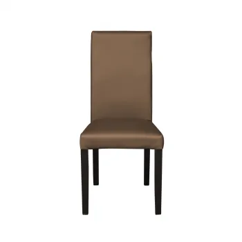 Scaun living TEO, picioare lemn wenge, piele ecologica cappuccino, 46x46x97 cm imagine