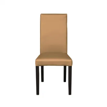 Scaun living TEO, picioare lemn wenge, piele ecologica maro deschis, 46x46x97 cm imagine