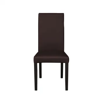 Scaun living TEO, picioare lemn wenge, piele ecologica maro inchis, 46x46x97 cm imagine