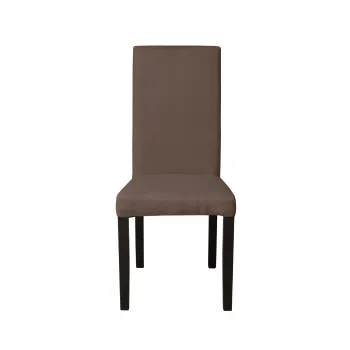 Scaun living TEO, picioare lemn wenge, stofa maro, 46x60x98 cm imagine