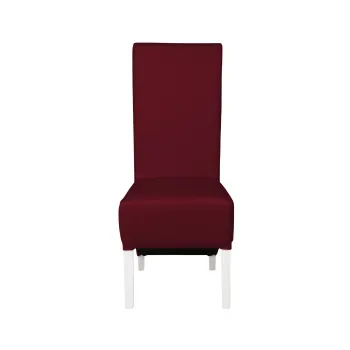 Scaun living VANESSA, picioare lemn alb, piele ecologica bordo, 47x60x110 cm imagine