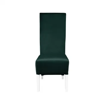 Scaun living VANESSA, picioare lemn alb, stofa verde smarald, 47x60x110 cm imagine