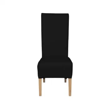 Scaun living VANESSA, picioare lemn natur, piele ecologica negru, 47x60x110 cm imagine