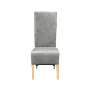 Scaun living VANESSA, picioare lemn natur, stofa bej, 47x60x110 cm imagine