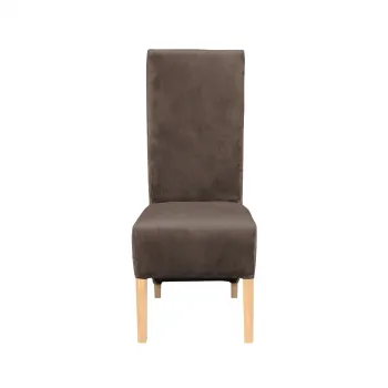 Scaun living VANESSA, picioare lemn natur, stofa maro, 47x60x110 cm imagine