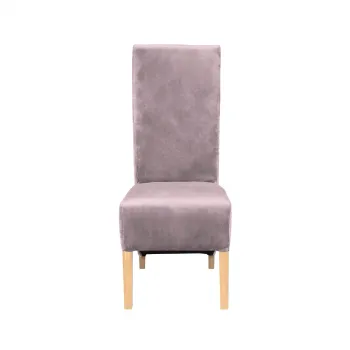 Scaun living VANESSA, picioare lemn natur, stofa roz pudra, 47x60x110 cm imagine