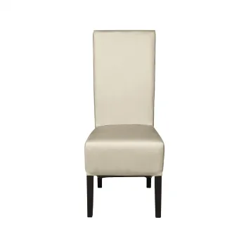 Scaun living VANESSA, picioare lemn wenge, piele ecologica crem, 47x60x110 cm imagine