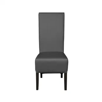 Scaun living VANESSA, picioare lemn wenge, piele ecologica gri, 47x60x110 cm imagine