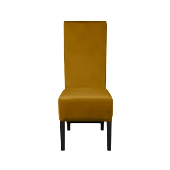 Scaun living VANESSA, picioare lemn wenge, stofa galben, 47x60x110 cm imagine