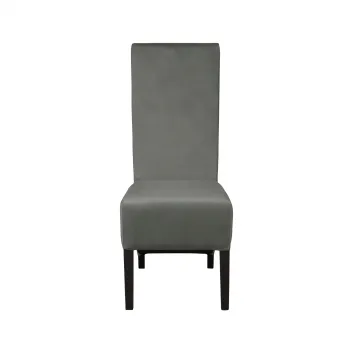 Scaun living VANESSA, picioare lemn wenge, stofa gri deschis, 47x60x110 cm imagine