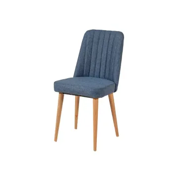Scaun VINA, pin atlantic + albastru inchis, 47x46x89 cm imagine