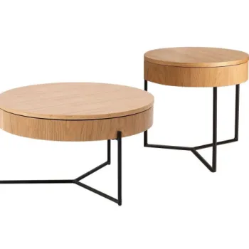 Set 2 masute de cafea ISLO, natural, 70x40 cm imagine