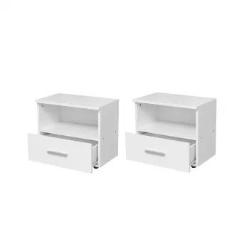 Set 2 Noptiere ALMA, 1 sertar, alb, 50x30x42 cm imagine