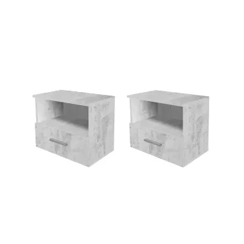 Set 2 Noptiere ALMA, 1 sertar, pin antichizat, 50x30x42 cm imagine