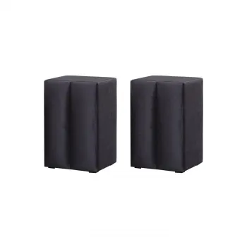 Set 2 Noptiere BLACKBERRY cu 1 usa, stofa negru imagine