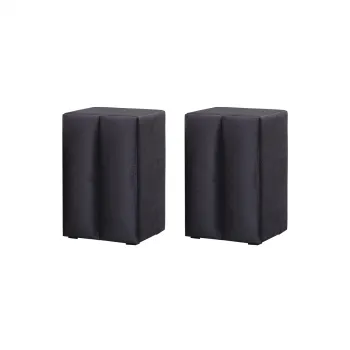 Set 2 Noptiere BLACKBERRY cu 1 usa, stofa negru imagine