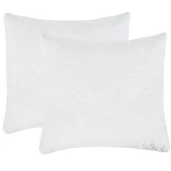 Set 2 Perne 60x60 Somnart Belina, microfibra, lavabile la masina, vidat, alb imagine