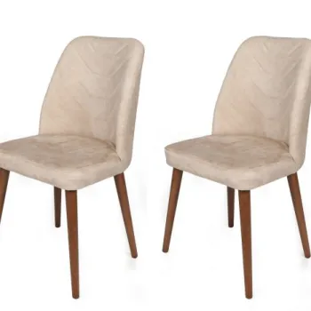 Set 2 scaune DALLAS, bej + nuc, 50x49x90 cm imagine