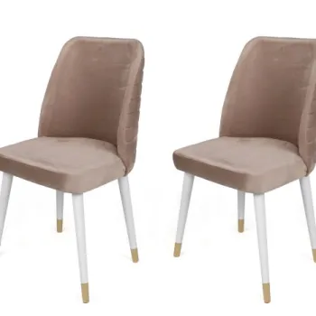 Set 2 scaune HUGO, bej + alb + auriu, 50x49x90 cm imagine