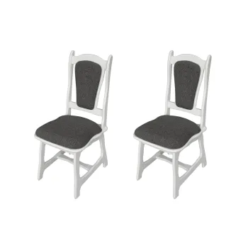 Set 2 scaune IZA, cadru alb + stofa gri, 45x45x95 cm imagine