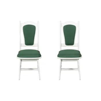 Set 2 scaune IZA, cadru alb + stofa verde, 45x45x95 cm imagine