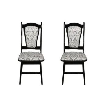 Set 2 scaune IZA, cadru wenge + stofa print 02, 45x45x95 cm imagine