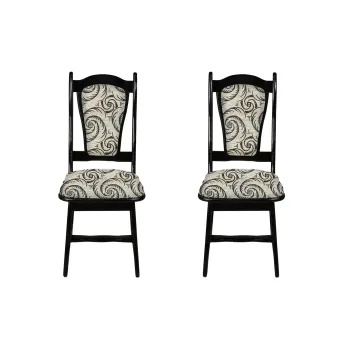 Set 2 scaune IZA, cadru wenge + stofa print 04, 45x45x95 cm imagine