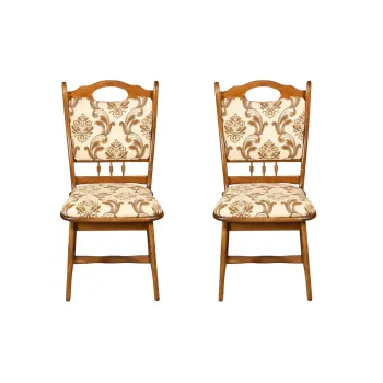 Set 2 scaune living FLANDER, cadru nuc + stofa print 06, 50x48x95 cm imagine