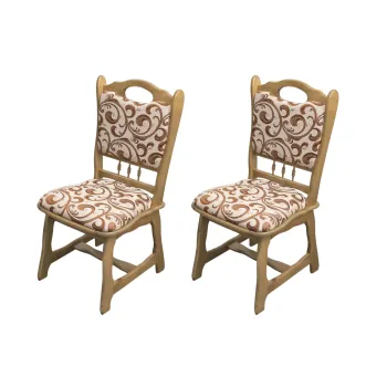 Set 2 scaune living FLANDER, cadru stejar + stofa print 05, 50x48x95 cm imagine