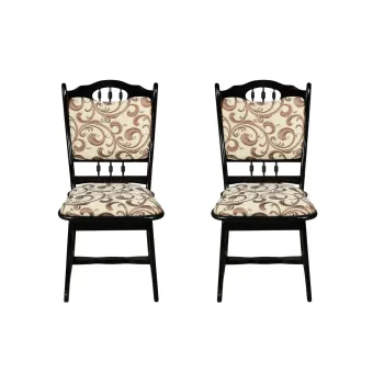 Set 2 scaune living FLANDER III, cadru wenge + stofa print 05, 50x48x95 cm imagine