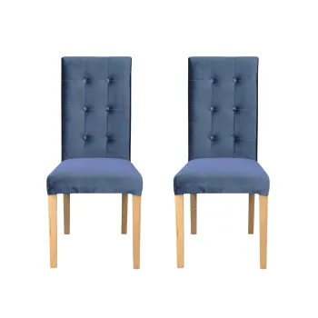 Set 2 scaune living TEO LUX, picioare lemn natur, stofa albastru deschis, 46x60x98 cm imagine