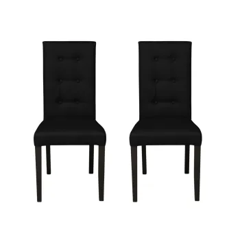 Set 2 scaune living TEO LUX, picioare lemn wenge, piele ecologica negru, 46x60x98 cm imagine