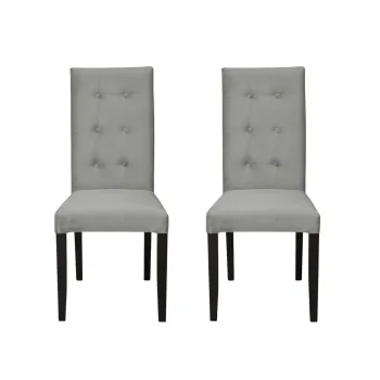 Set 2 scaune living TEO LUX, picioare lemn wenge, stofa bej, 46x60x98 cm imagine