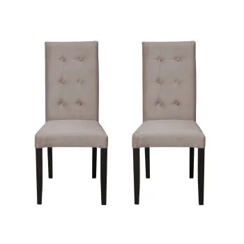 Set 2 scaune living TEO LUX, picioare lemn wenge, stofa cappuccino, 46x60x98 cm imagine