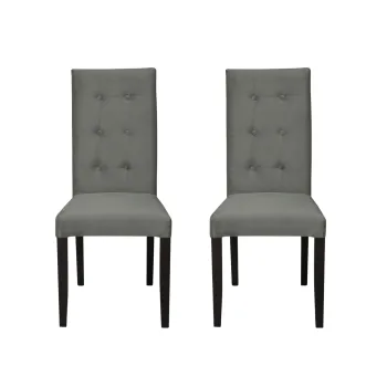 Set 2 scaune living TEO LUX, picioare lemn wenge, stofa gri deschis, 46x60x98 cm imagine